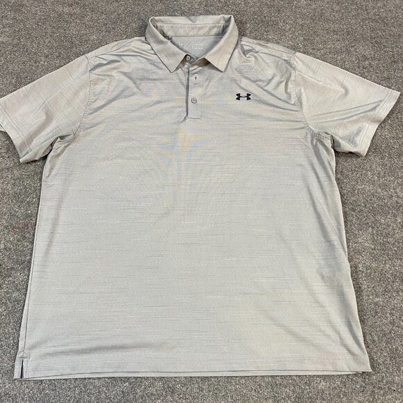 Under Armour Mens Polo Shirt 2XL Gray Performance Heather - Picture 1 of 7